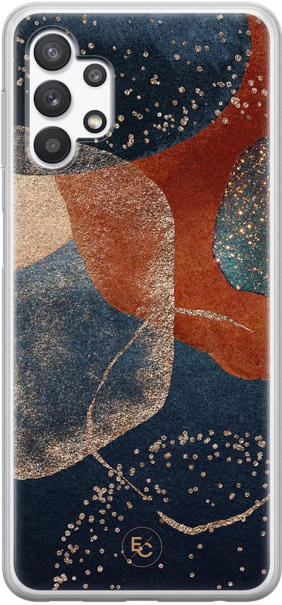 Hoesje geschikt voor Samsung Galaxy A32 5G - Abstract Terracotta - Soft Case - TPU - Print - Multi - Mooie Telefoonhoesjes