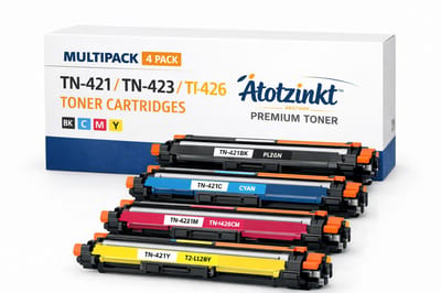 Atotzinkt Premium huismerk set voor Brother TN 421 TN 423 Hoge capaciteit XL Geschikt voor Brother DCP-L8410, HL-L8260CDW, HL-8360CDW, MFC-L8690CDW, MFC-L8900CDW