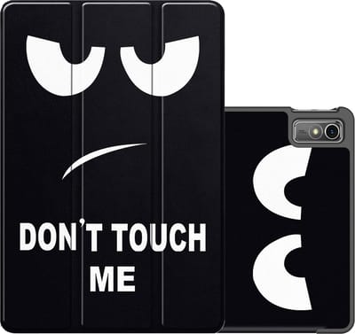 Hoes - Geschikt voor Lenovo Tab M10 5G - Dun & Stevig - Trifold Bookcase - Hard Cover - Hardcover Book Case - Tablet Hoesje - Don't Touch Me
