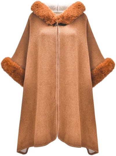 Dailygoods Poncho Vrouwen Warm Faux Fur Eenmaat