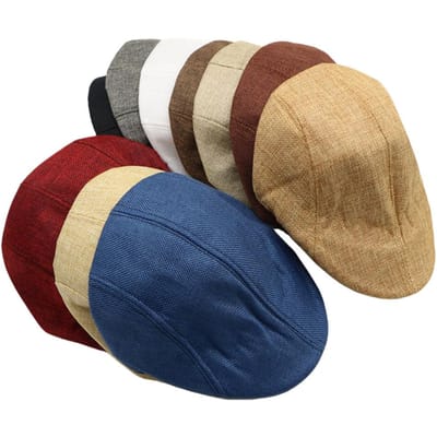 Ademende Linnen Katoen Baret Hoed Lente Zomer Comfortabel Vizier Groothandel One Size beige
