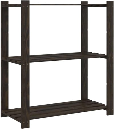 Opbergrek Hout - Stellingkast Industrieel - Alles Netjes - Massief Grenenhout - 80x38x90 cm - Zwart