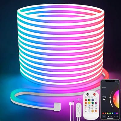 Neon Ledstrip 20m Met Afstandsbediening & App-Besturing | RGB, Waterdicht, Muzieksynchronisatie