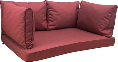Madison - Loungekussen - Tuinkussen - Palletkussen - Rugkussen - Waterbestendig - 5-delig - 120 x 80cm - Manchester Rood