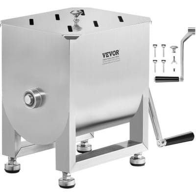 VEVOR Handmatige Gastro Vleesmixer 15 L Vleesverwerker (Maximaal mengen van 6,8 kg vlees), RVS Vleesmixer, Worstmixer met deksel en handvat, Handmixer voor gehakt