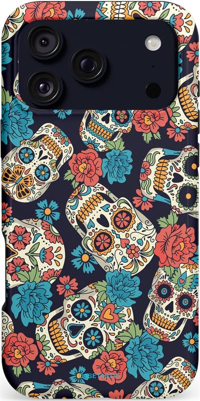 Casetastic hoesje geschikt voor Apple iPhone 17 Pro Max - MagSafe - Dubbellaagse bescherming - Catacombe carnaval - Fashion Case - Taupe Donkergrijs Petrol Grijs