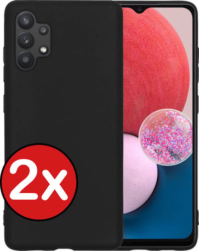 Hoesje - 2 Stuks - Geschikt voor Samsung Galaxy A13 4G - Sterk & Shockproof - Telefoonhoes - Back Cover - Case Siliconen - Telefoon Hoes - Zwart