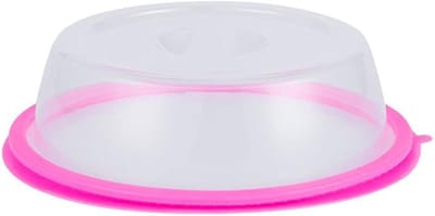 Vershouddeksel - 20 cm magnetrondeksel - transparante magnetron-spatdeksel - stapelbaar - magnetronverwarmdeksel - keukenmaaltijdschaal met constante temperatuur - roze - 1 stuk