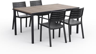 Keter Porto Tuintafel & Metaline Tuinstoelen 4 stuks - Antraciet
