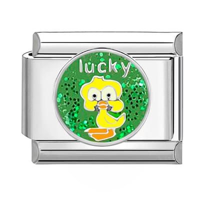Quiges - Schakel - Bedel - 9mm - charms - Gelukkige Tweety - Geschikt voor - armband - Schakelarmband - italy bedels armband