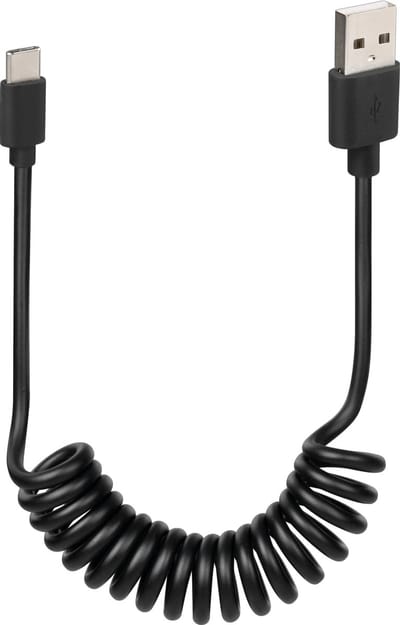 Lampa Ebike Usb A naar Usb C Kabel - Spiraalkabel - 25 tot 100cm - Origineel - Motor - Auto