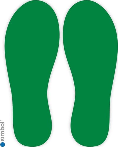 Simbol - Vloerstickers Sets van 2 Voetstappen - Voetstapstickers - Looproute - Anti-Slip - Formaat 20 cm. hoog