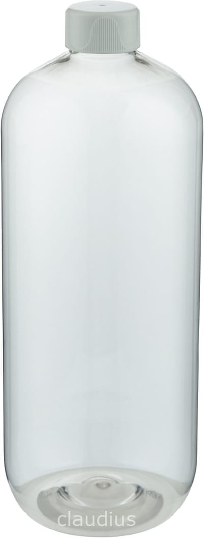 Lege Plastic Fles 1 liter PET transparant - met witte dop - set van 10 stuks - navulbaar - Leeg