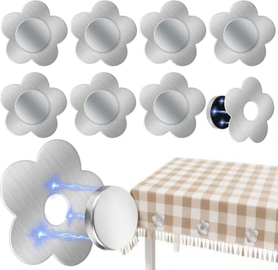 8 Stuks Zware Tafelclips van RVS, Magnetische Tafelkleed Gewichten voor Buiten, Ideaal voor Tuin, Balkon en Bruiloften