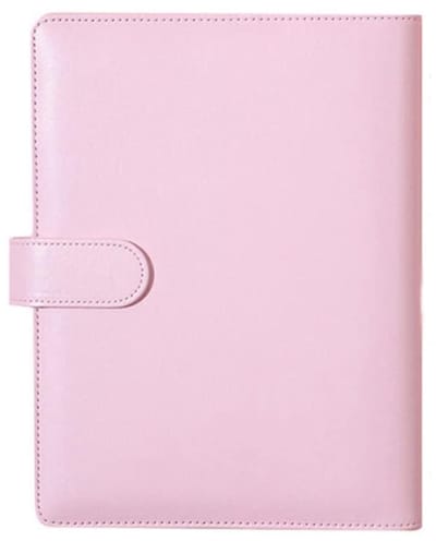 A6 PU Losbladige Notebook Cover Bitterkoekje Kleur Agenda Planner Cover 6 Ringband Notebook Cover Briefpapier (A)