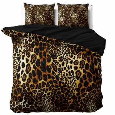 Decoware Dekbedovertrek Leopard Print 200x220 cm – Katoen Renforcé – Met Kussenslopen – Tweepersoons