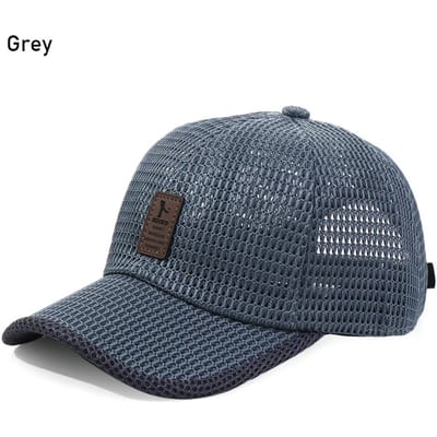 Heren Dames Sneldrogende Sport Baseballpet Snapback Zonnehoed Mesh Patchwork Outdoor Wandelen Hardlopen Hip Hop Baseballpetten Casquette grijs