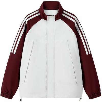 Heren Herfst Casual Stand-Up Jas Outdoor Jas Tiener Losse Drie-Balk Casual Jas 2XL white