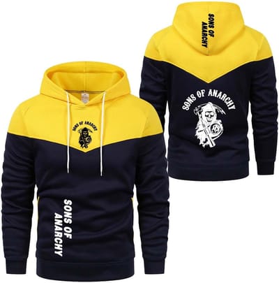 Heren Hoodie - Comfortabel Sweatshirt - Casual Buitenlaag - Colorblock Ontwerp - 40 x 25 x 15 cm
