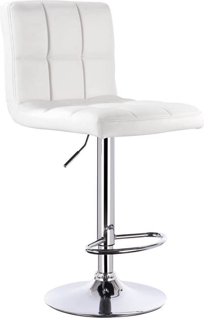 Barkruk - Hoge rugleuning - Ergonomisch - Wit - Zithoogte 60-82cm - Set van 1