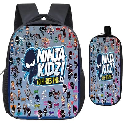 2 stuks Student Ninja Kidz Rugzak Etui Schooltas Wandel Reistas voor Jongens Meisjes Polyester Boekentas Dubbele Schouder Tas Ninja Kidz bags 2pcs