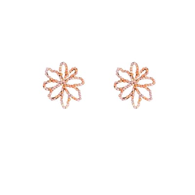 Go Dutch Label Oorknoppen Big Flower Stud Pink Taupe