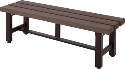 Aluminium Tuinbank WPC 120 cm Bruin - Weerbestendige Buitenbank met Verstelbare Poten