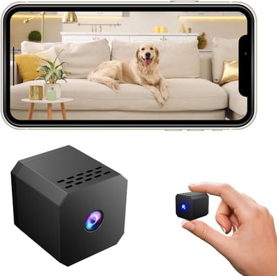 Beveiligingscamera Binnen Buiten - Babyfoon Hondencamera - Huis Bewaken - Bewegingsdetectie Nachtzicht - 30MP HD Kwaliteit - Zwart