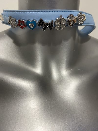 Body Pleasure Blauwe Halsband met Luxe Steentjes – Zelf Samenstellen