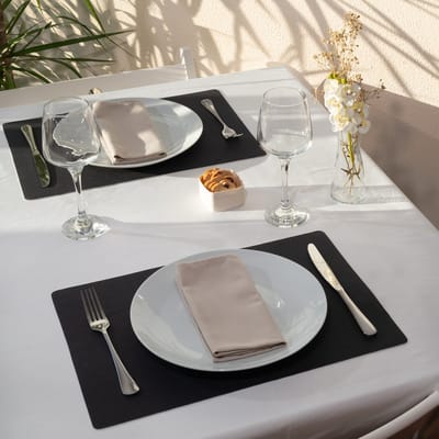 4x Sofia Placemat Anthracit - 30x43cm - onderlegger - tafeldecoratie - tafel dekken - Linen look