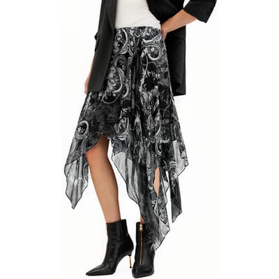 AllSaints Polly Skirt Helena Black Maat: 10 | Midi Rokken Outlet | Dames | Zwart