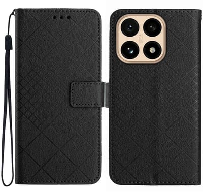 Coverup Hoesje - Geschikt voor Xiaomi 15T Hoesje - Coverup Rhombus Book Case - Zwart