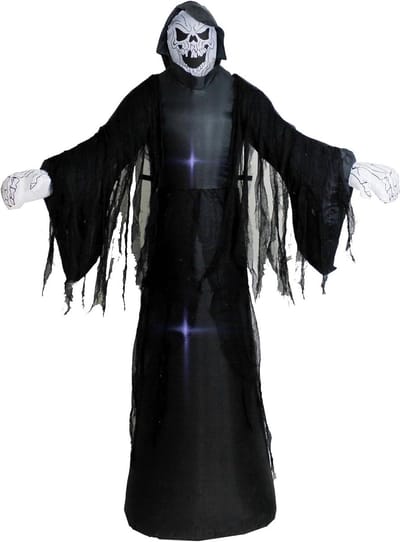 Zelfopblazend skelet met pand, 200 cm, Halloween-decoratie, Halloween knutselideeën, Halloween-party, spook, spook, geest.