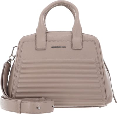 MANDARINA DUCK Leren Handtas Schoudertas I-Con Tote Warm Taupe