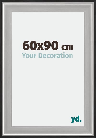 Your Decoration - Fotolijst 60x90 cm - Hout - Zwart Zilver Gepolijst - Birmingham