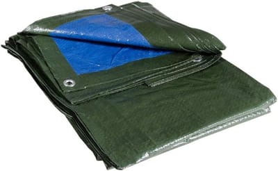 Multifunctioneel Zeil - Afdekzeil Stevig - Bescherming Buiten - Waterdicht Polyethyleen - 10 x 6 meter - Groen Blauw