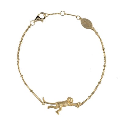 Lauren Sterk Amsterdam - armband aapje - zilver 925 verguld - goudkleurig - extra coating