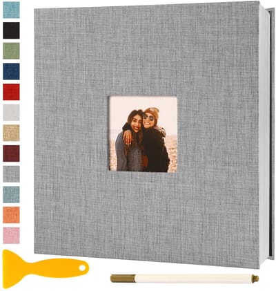 Unyqoos® Groot zelfklevend fotoalbum voor herinneringen en creatieve expressie grijs