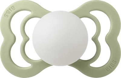 BIBS Supreme Fopspeen - Maat 2 6-18 maanden - Silicone – Glow in the dark Sage