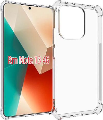 MobyDefend Hoesje - Geschikt voor Xiaomi Redmi Note 13 4G - Transparante Shockproof TPU Backcover - Verstevigde Hoeken - Volledig Doorzichtig