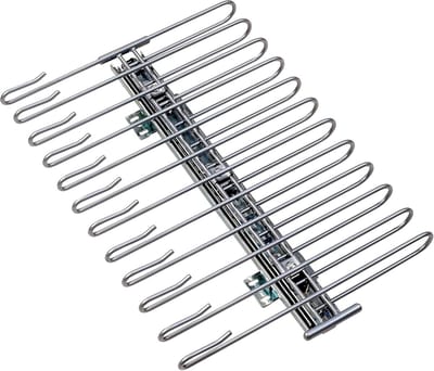 Famanu - Broekhanger voor kastlade voor 12 broeken uittrekbaar metalen frame zilverkleurig