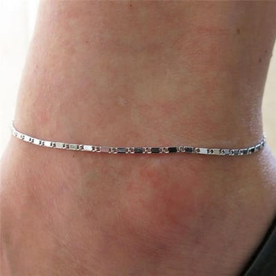 Propre Simple Vintage chaîne femmes chaîne en or Bracelet de cheville pieds nus sandale plage mince pied bijoux argenté