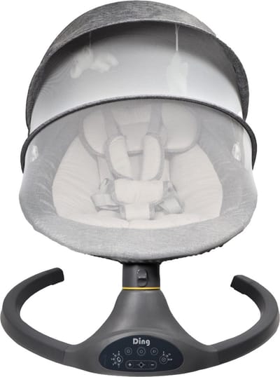 Ding Hugg Swing Babyschommel - Grijs - Draaibare babyswing - Met Muziek en Bluetooth