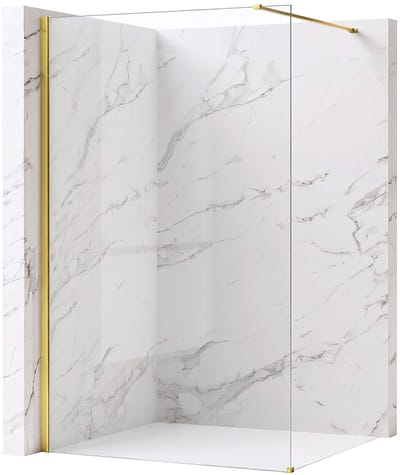 Rea Flexi Transparent - Douchewand - Gouden - 70 Gehard Glas 8 mm (Transparant) - 120X70X195cm