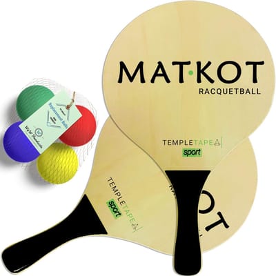 Kadima Beach Paddle Ball Racket Set met 4 Ballen en 2 Peddels