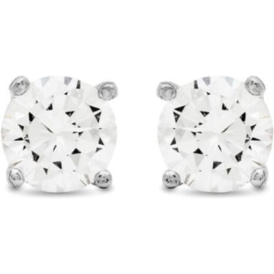 Luxenter Oorbellen Sterling Zilver 925 met Gerhodineerd Briljant Zirkonia - Basis