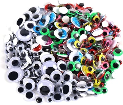 Zelfklevende Wobbelogen voor DIY Scrapbooking en Creatieve Knutselprojecten - 700 Stuks in Zwart en Kleur