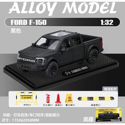 1:32 Ford F150 Raptor Pick-up Tout-Terrain Modèle Réduit en Alliage Métallique Moulé Sous Pression Voiture Cadeau de Vacances pour Garçon Maison Miniatures Haute Simulation
