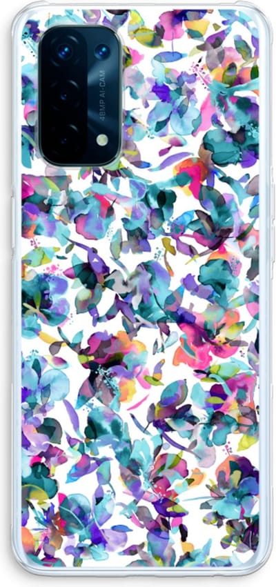 Case Company® - Hoesje geschikt voor Oppo A74 5G hoesje - Hibiscus Flowers - Soft Cover Telefoonhoesje - Bescherming aan alle Kanten en Schermrand