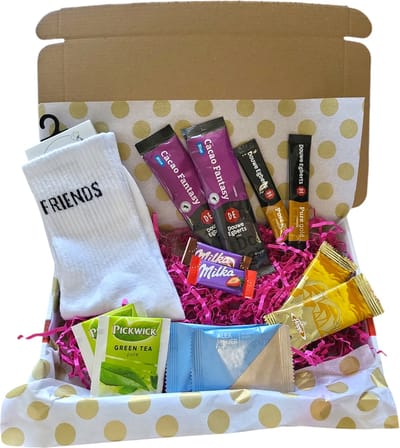 Cadeau box – Vriendschap - Vriend - Beste Vriend - Friends - Verrassings Pakket - Gift box - Grappig - Cadeau voor vrouw man – Kado – Sokken - Geschenkdoos –LuckyDay Socks - Maat 37-44
